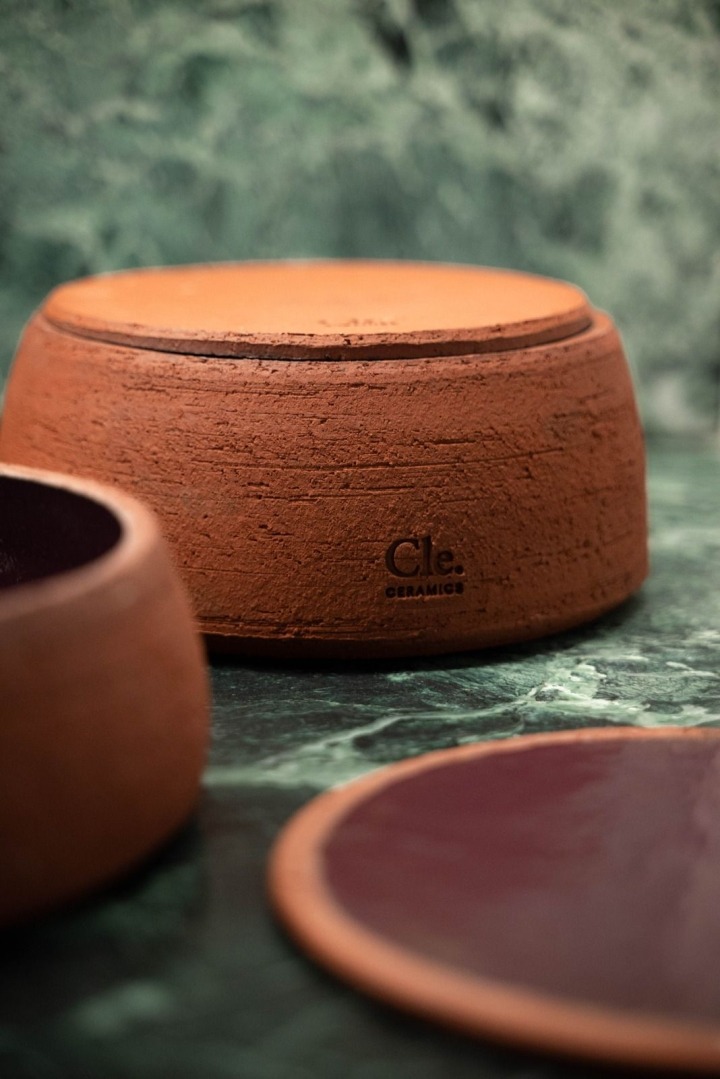 handgedraaide schalen terra cotta