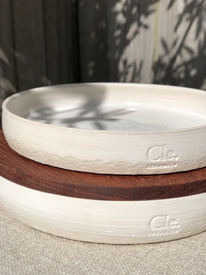 schalen met houten deksel cle ceramics